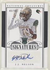 2015 National Treasures College Rookie Signatures 40/99 JJ Nelson #245 Auto 5x8