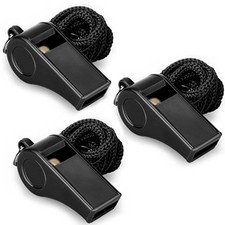 Plastic Sports Whistle with Lanyard Loud Crisp Sound for Coach Referee 3Pk