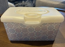Huggies Baby Wipes Blue Red Geometric Circles Dispenser Container. Vintage.