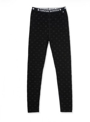 Chrome Hearts Black Multi Logo Size Small Cotton Leggings 100% Authentic NWT!