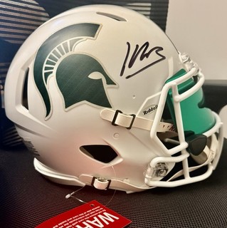 Kenneth Walker III Signed Michigan State Speed Authentic FS Helmet Beckett Cert