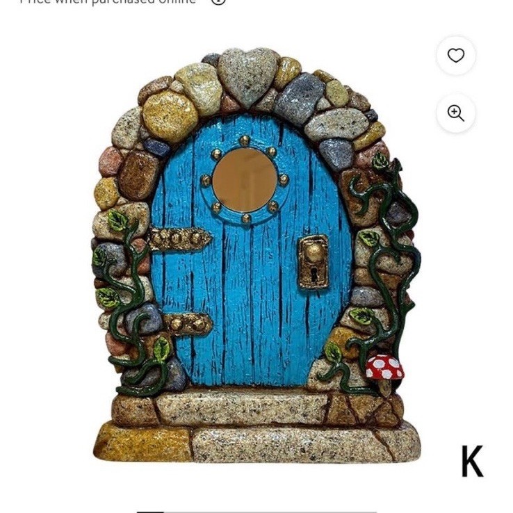 Wood Fairy Door Blue Outdoor Garden Accessory Fairies Theme One-Size