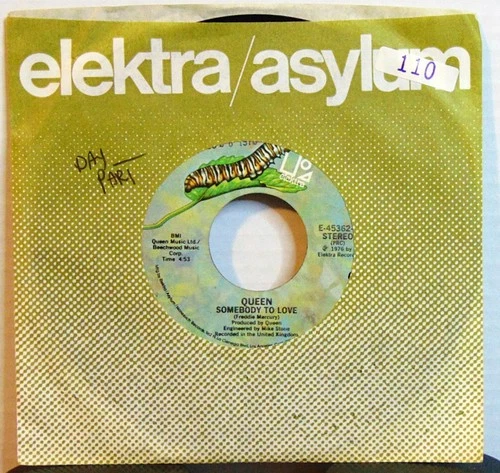 Queen – Somebody To Love - 1976  Elektra E-45362 Rock  7" Single Record NM