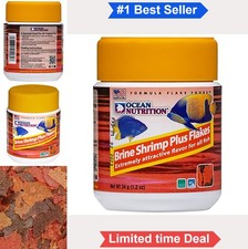 Brine Shrimp Plus Flakes Fish Food 1.2 oz Jar Freshwater Marine Tropical Betta