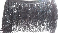 COSYDAYS Sequin Fringe Skirt Womens One Size Black Belly Dance Party Festival