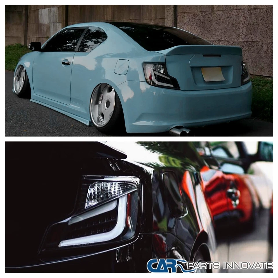 Black Fits 2011-2013 Scion tC LED Tube Tail Lights Brake Lamps Left+Right 11 12 - Image 3 of 4