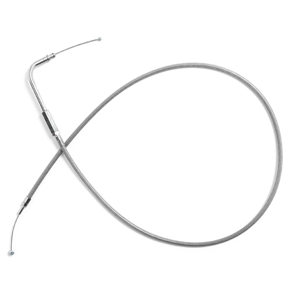 Stainless Steel 39.5" Throttle Cable for Harley Dyna Wide Glide Softail Fatboy Foto 2 de 4