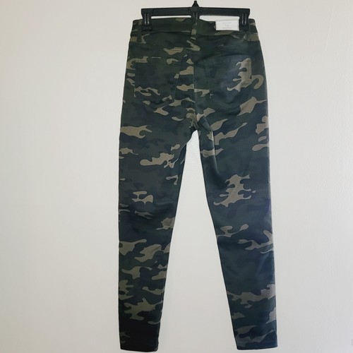 Women's Camouflage Pants Size 5 Army Fatigue Skinny Button Street Casual Cool - Picture 2 of 13