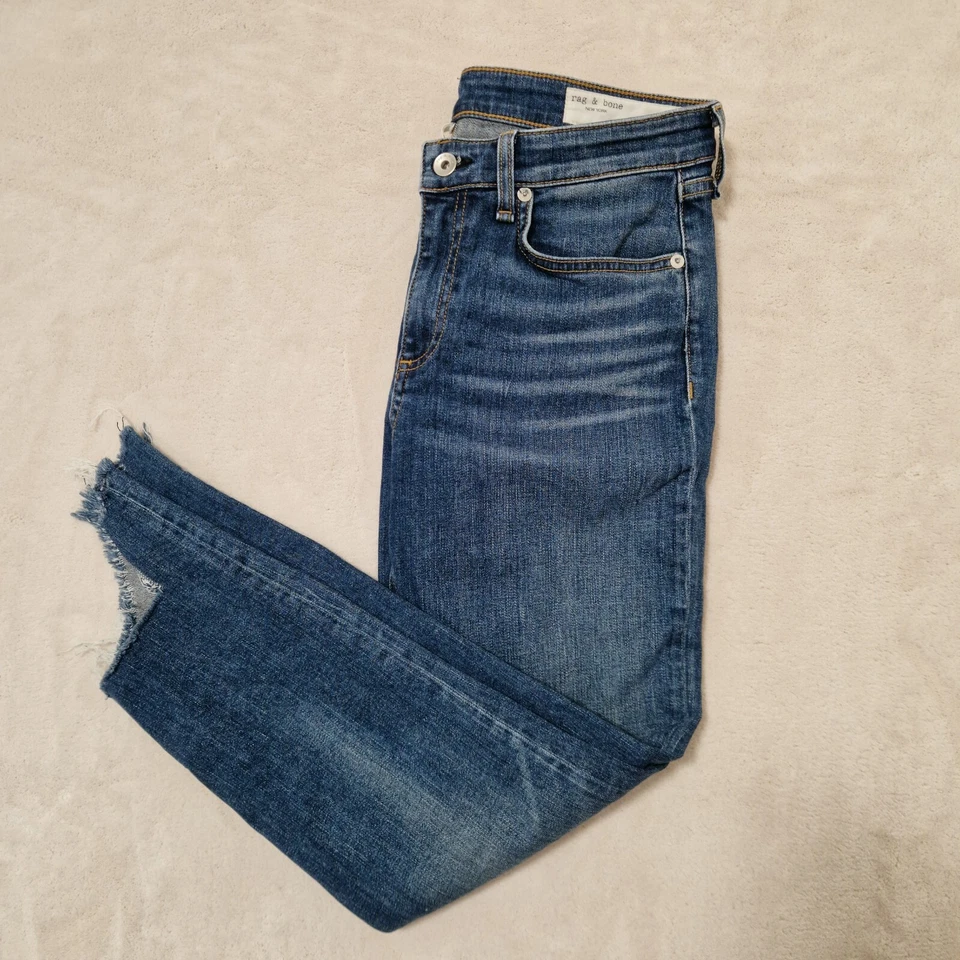 RAG & BONE Jeans Damen 29x26 Blau Cate Mid Rise Ankle Skinny Fray Step Hem - Bild 3 von 4