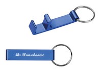 SchlüSselanhäNger Mit Namensgravur - Mit FlaschenöFfner - Farbe: Blau