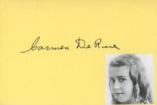 Baby Carmen De Rue - Tarjeta firmada