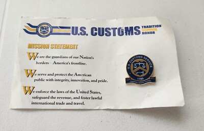 U.S. Customs Service Lapel Hat Pin Tradition Service Honor 1789