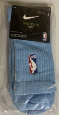 Nike NBA ELITE Quick Crew Basketball Socks Size L One Pair (Light-Blue)Color!!