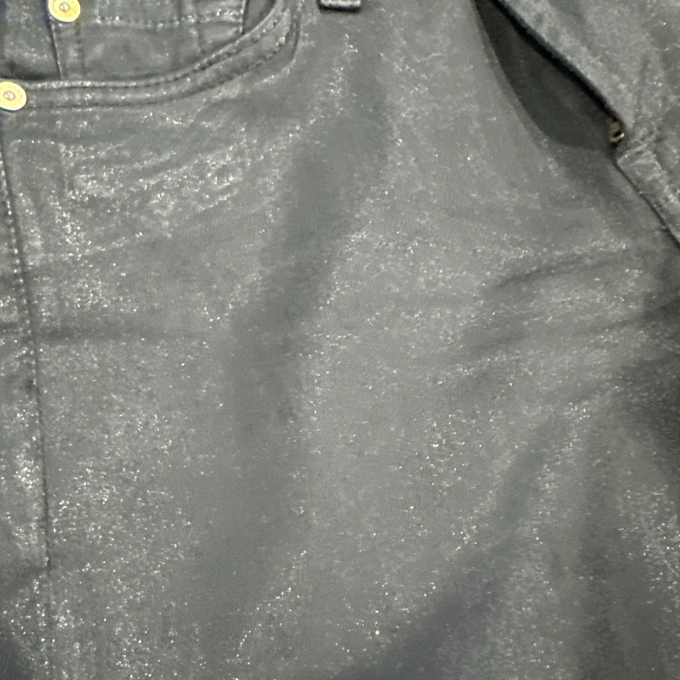 Pantalones para mujer 7 For All Mankind 28 negros de tela elástica ajustados al tobillo Foto 3 de 4