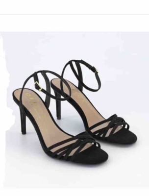Office Brand New Black Strappy Suede/Nubuck Women High Heels Sandals Size  5/38 UK