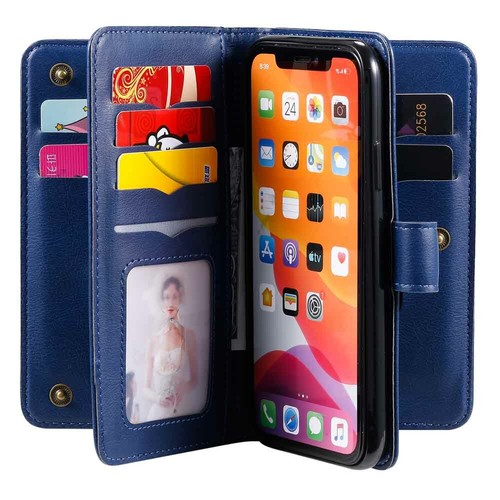 10 Card Holder Wallet Leather Case Cover For iPhone 11 Pro Max XS XR 6s 7 8 SE 2 - Picture 19 of 43