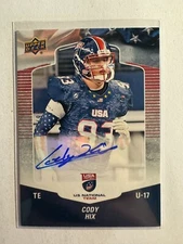 K233,858 - 2018 Upper Deck USA Football U17 Auto #A10 Cody Hix #/99