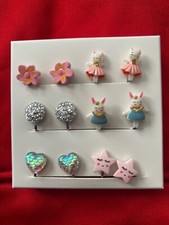 Pinksheep Children's Accessories 6 clip-on earrings with adapters