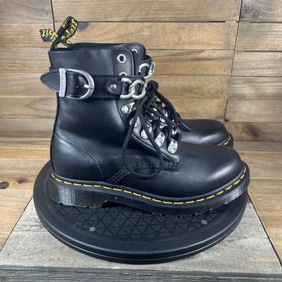 Dr. Martens Womens Size US 6 1460 Pascal Chain Leather Lace up Mid Boots