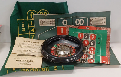 Vintage  Rottgames/Barowe Inc. Bakelite Roulette Wheel & Betting Mats