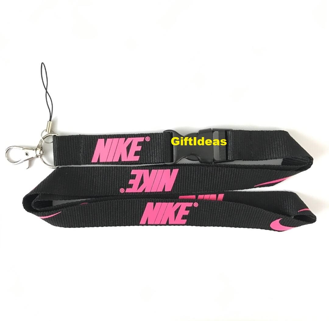 black and pink nike lanyard