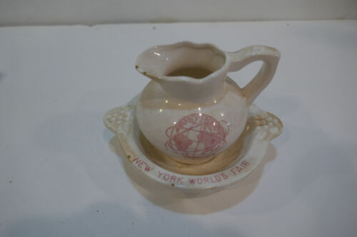 Vtg 1964 New York World's Fair Miniature Pitcher & Bowl Set US Steel Unisphere