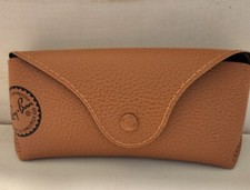 Authentic Ray Ban Sunglasses Leather Case with Snap Top Brown EUC LN