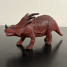 Vintage 1980s PROTOCERATOPS - RED - Made in China Dinosaur Figure