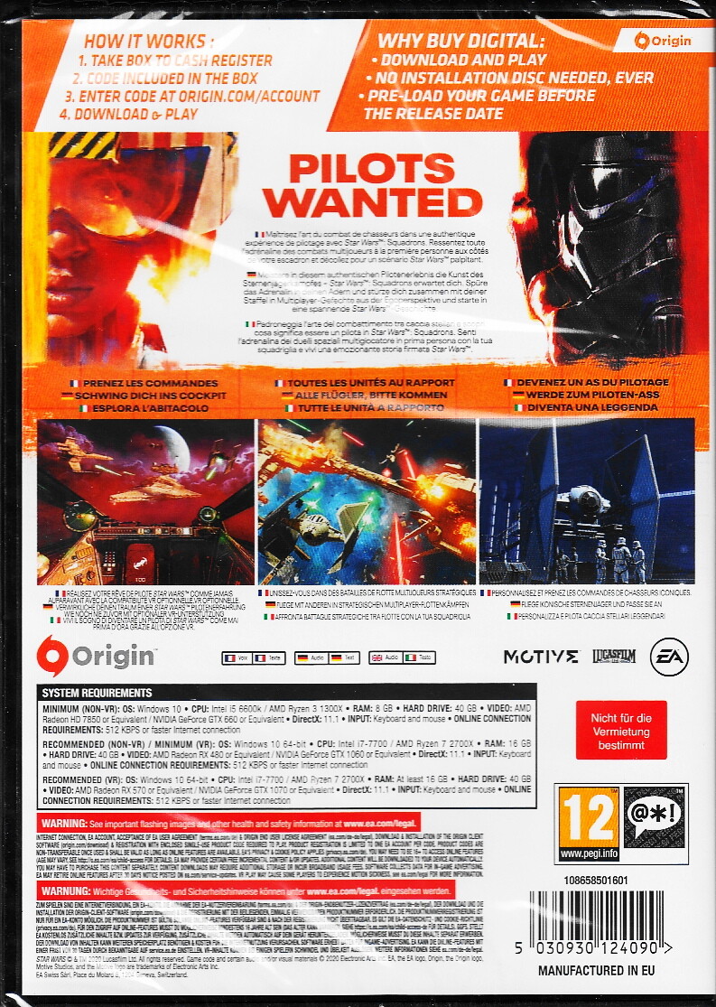 Star Wars: Squadrons PC – Code In A Box Con Bonus Pre-Order, Nuovo, PAL, IT