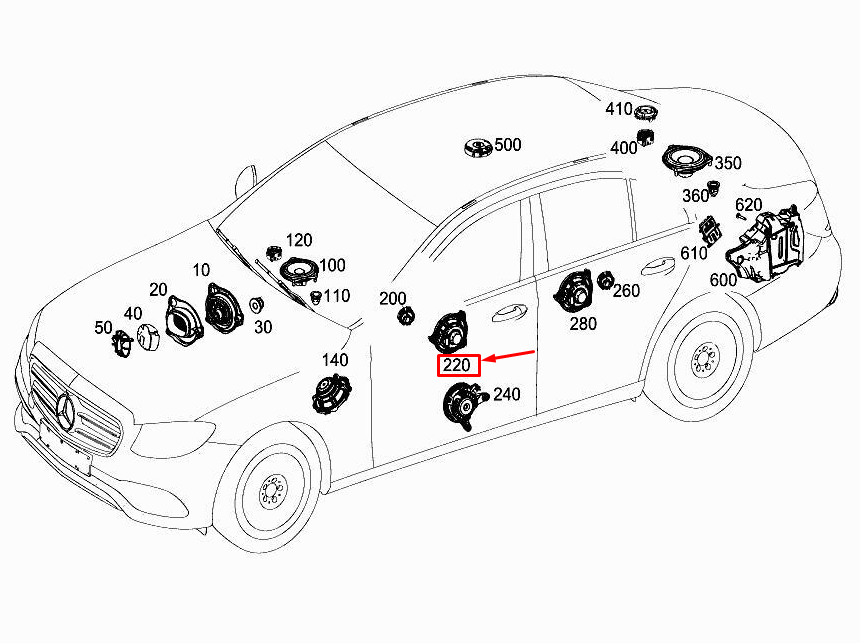 Neu MERCEDES-BENZ E W213 Vordertürlautsprecher A2138201000 Original