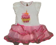 NWT Happy Birthday Infant Girls Party Tutu Cupcake Pink Dress 12m 18m, 24mths/2T