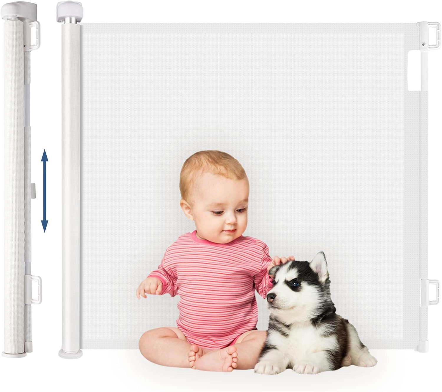 Retractable Stair Gate 180Cm Extra Wide One Hand Operation Baby Gate Safety Gate