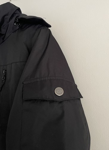 CB Sports Mens Black Jacket Size Large BNWT Rain Jacket Thick Padded Zip Hood - Picture 5 of 12