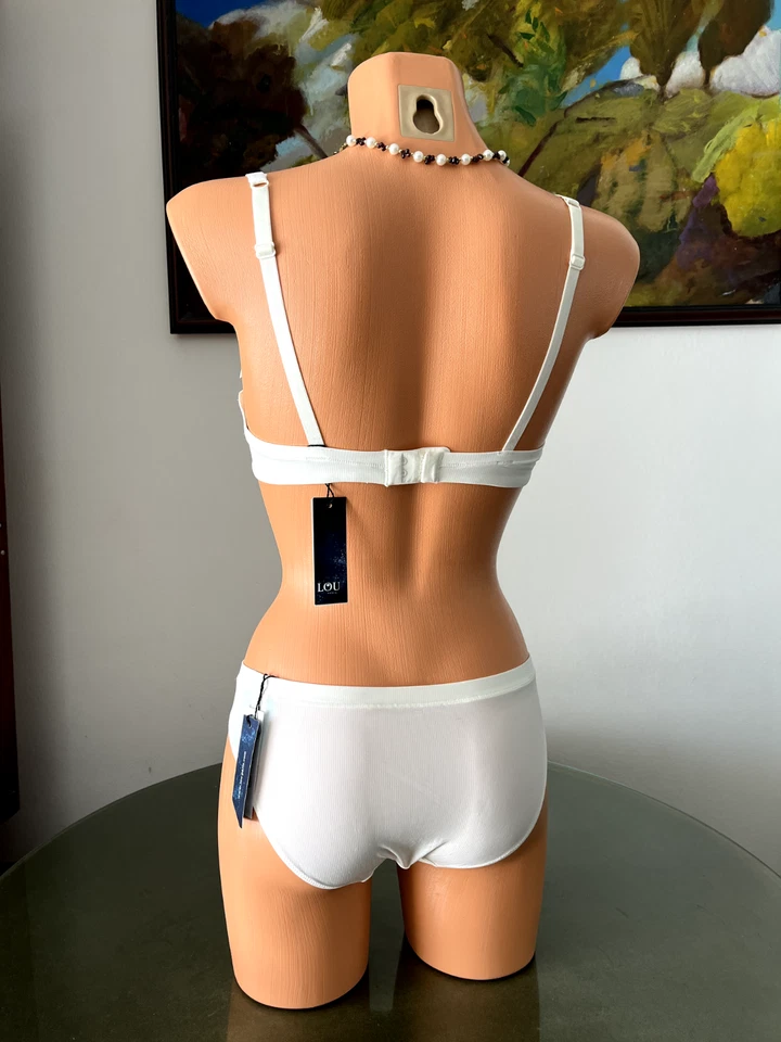 Nuevo con etiquetas Lou Paris Marfil Sujetador / Panty Set, talla 34C / L Foto 2 de 2