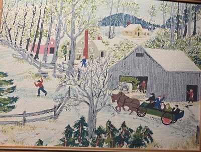 EARLY SPRINGTIME ON THE FARM Grandma Moses S-970 Richards Boston