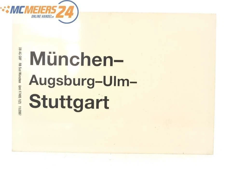 Plaque de circulation des trains E244 plaque de wagon Munich - Augsbourg - Ul... - Photo 1/1