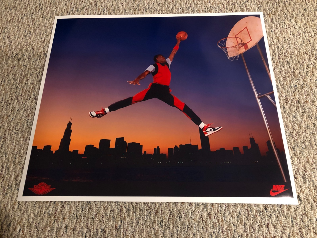 1985 Nike Air Jordan OG Jumpman Poster Reproduction Thick Glossy