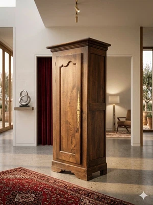 Bonnetière armoire ancienne vintage style Louis Philippe années 1800 en cerisier - Photo 1/4