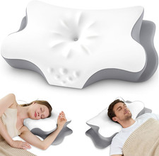 Cervical Neck Pillow for Pain Relief   Ergonomic Memory Foam Pillow for Side Sle