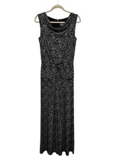 VINCE CAMUTO Black  White Geometric Print Sleeveless Jumpsuit Wide Flare Legs S