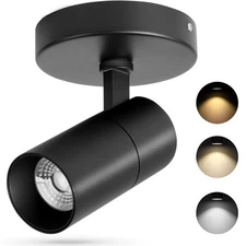 3-Color Dimmable Ceiling Spotlight Flush Mount Adjustable Spotlight Direction...