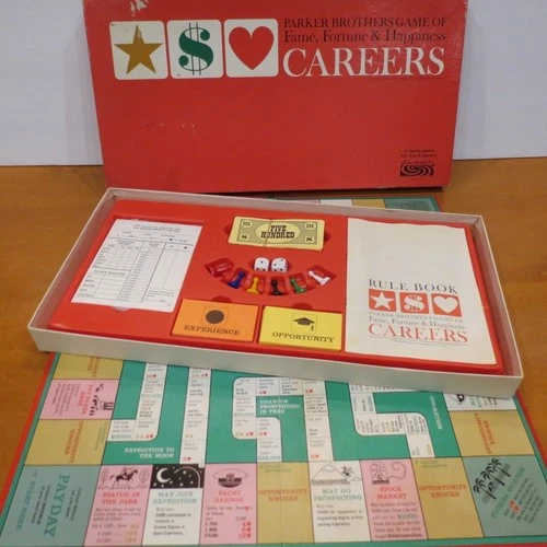 Vintage 1965 Careers Board Game - Parker Brothers - Complete