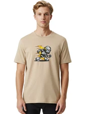 Robot-Running-1 Mens Graphic Tee, 100% Cotton, Casual Summer Wear
