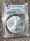 2021 American Silver Eagle (Type 2) MS-70 PCGS (FirstStrike®)