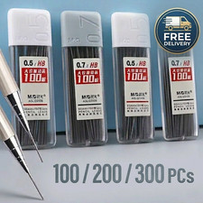 100~300PCs Box 0.5/0.7mm HB/2B Black Mechanical Pencil Lead Refills Tube Case UK
