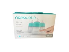 Nanobebe Anti-Colic Flexy Silicone Baby Bottles Teal 9 oz 3 Pack
