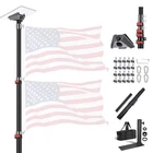 Yescom 14 Ft Telescopic Flag Pole Kit w/ Starlink Mini Pipe Adapter & Tire Mount