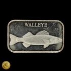 Vintage Silvertowne Walleye 1oz .999 Silver Bar -E652