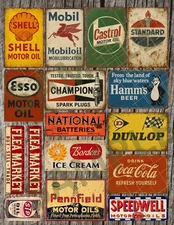 1:18 Scale Diorama Gas Station (16) Vintage Shop Vinyl Stickers  - Series 10
