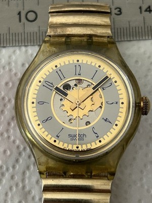 Swatch Automatic Automatik AG 1992 gold/transparent Metallband Sichtboden
